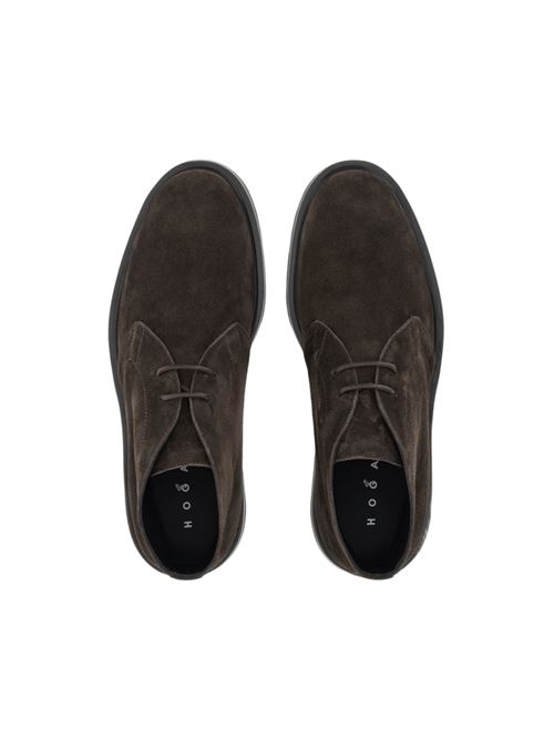 Polacchino da uomo in pelle scamosciata colore marrone HOGAN | HXM6730FN40BYE9999